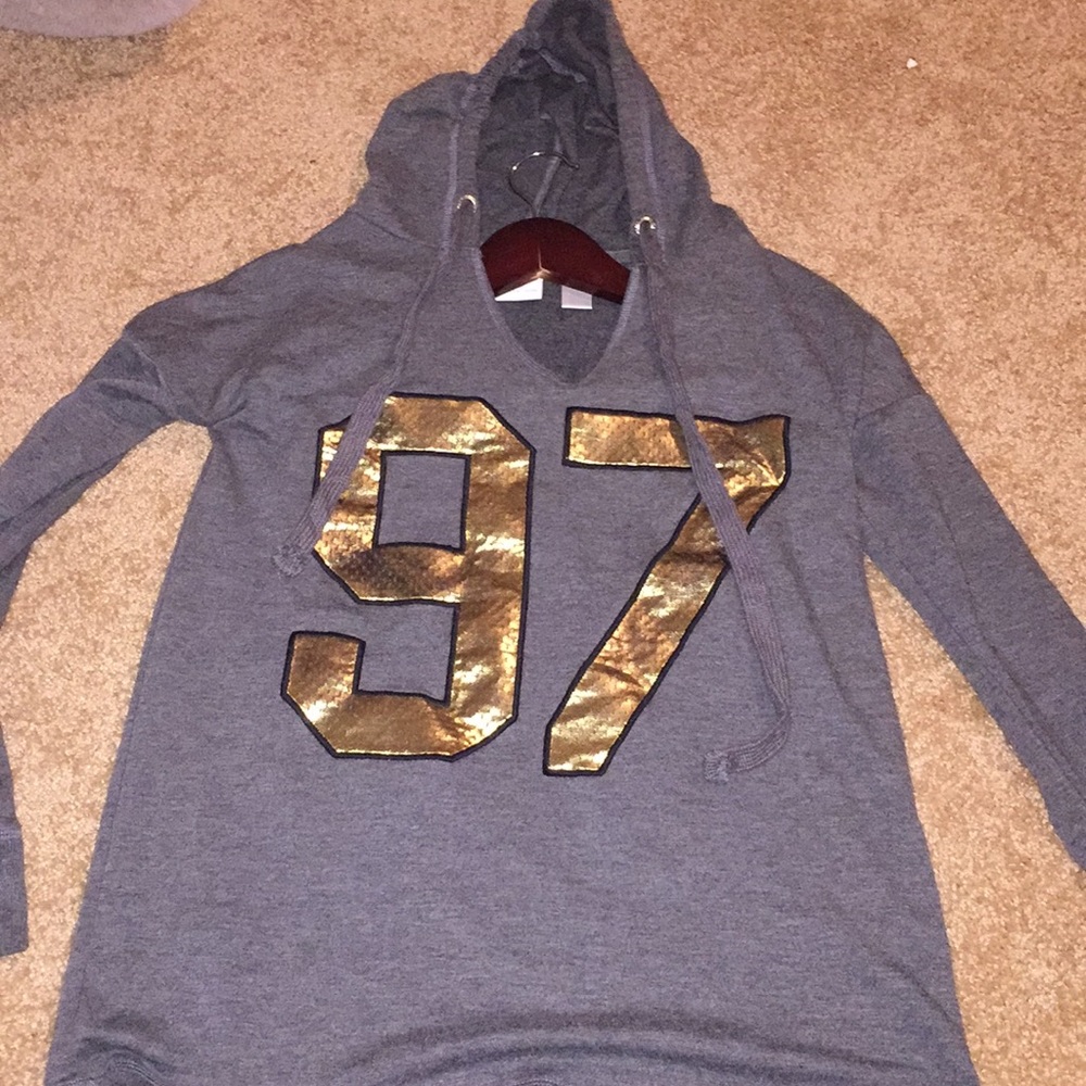 Gold text aero sweater